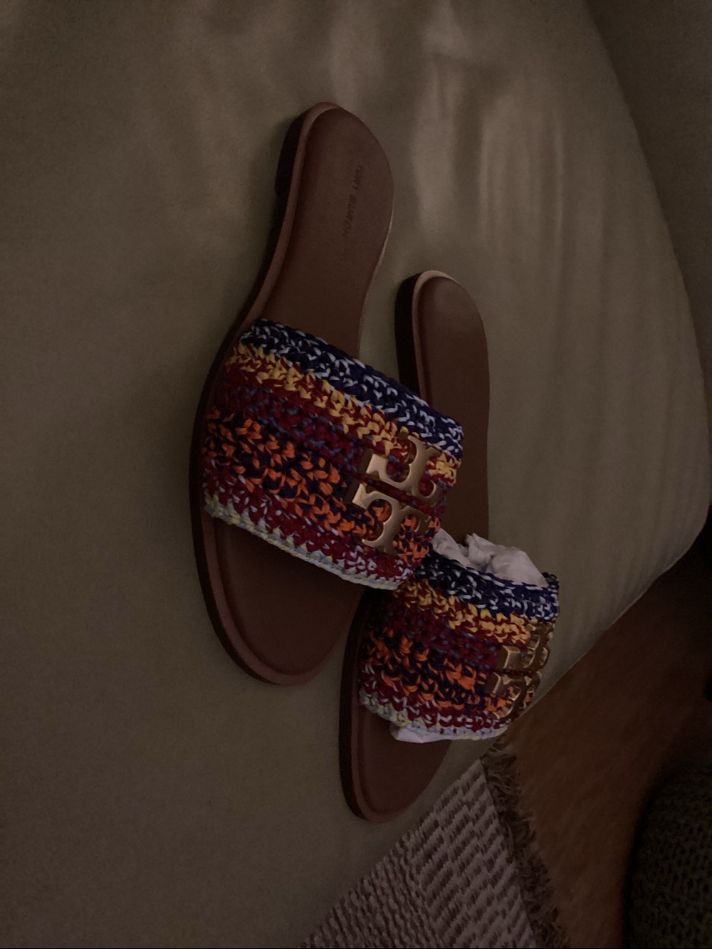 Tory Burch Multicolor Crochet Slide Sandals - Picture 5 of 5